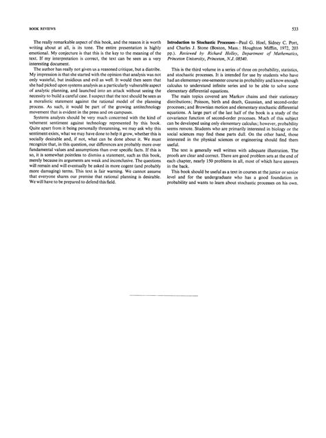 Image result for A Second Course in Stochastic Processes