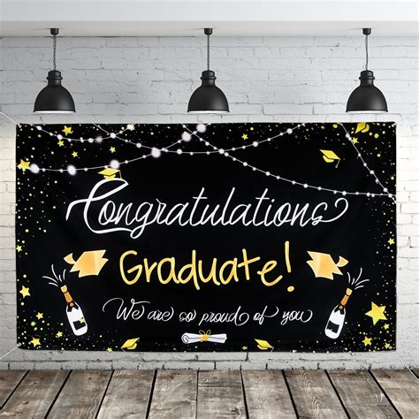 Rcanedny 2 Pack Graduation Backdrop Banner Fabric Grad Party Backdrop ...