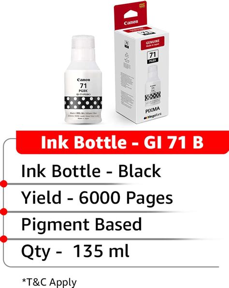 Canon PIXMA GI71 BK for G1020,G2020,G2021,G2770,G3770,G4770, G1730 ...