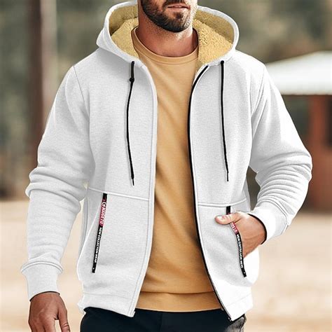 Homme Veste Capuche Sweat à capuche zippé Veste de survêtement Sherpa ...