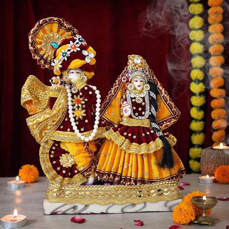 Buy TIED RIBBONS Radha Krishna Statue Marble Decorative Idols for Home ...