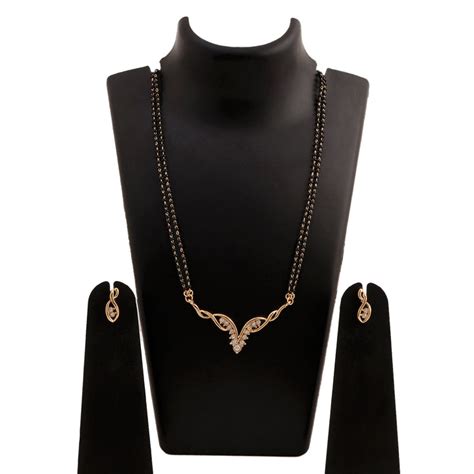 Classic Gold-Plated Crystal Mangalsutra for Timeless Elegance – Estele