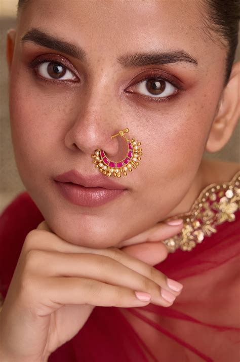 Sarah Red Kundan Nosepin – Paisley Pop Shop