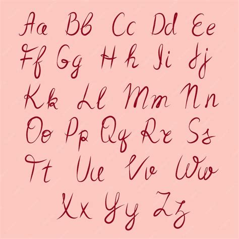 Letters english font calligraphy style | Premium Vector