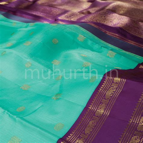 Ananda Blue Pure Zari Kanjivaram Silk Saree with Magenta – Muhurth