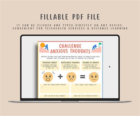 Challenging Anxious Thoughts Worksheet for Kids & Teens ...