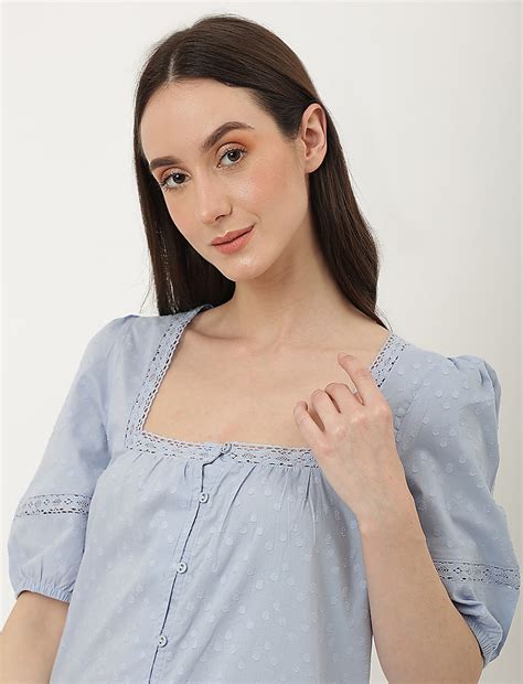 Pure Cotton Lace Square Neck Dress