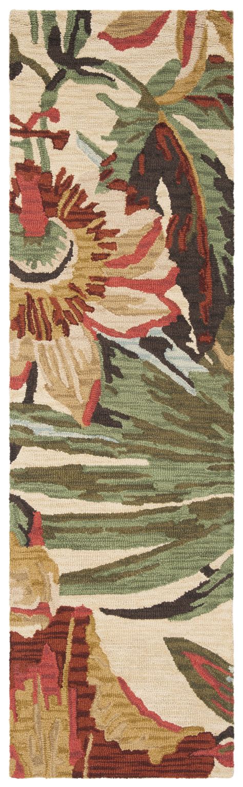 SAFAVIEH Jardin Augustine Floral Wool Runner Rug, Ivory/Multi, 2'3" x 5 ...