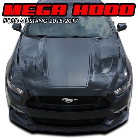 Mega Hood 2015-2017 Ford Mustang Hood Racing Stripe Decal Kit – Redline Design.tv