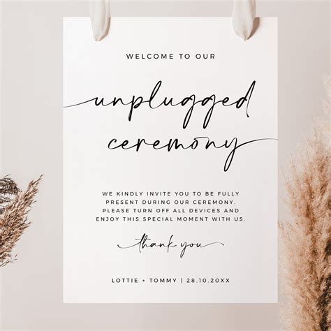Unplugged Ceremony Sign Template - Modern and Printable