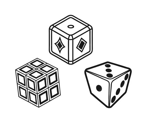 Dice cubes a collection of gaming and probability symbols | Premium Vector