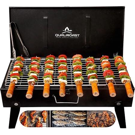 Qualiroast Barbeque Grill Set for Home Foldable Charcoal Briefcase ...