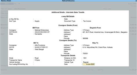 e-Way Bill in TallyPrime
