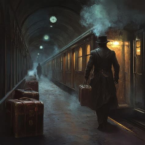 Portray a manhunt game on a train venture with compartments and baggage ...