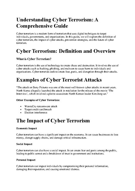 Understanding Cyber Terrorism - In this guide, we will explore the ...