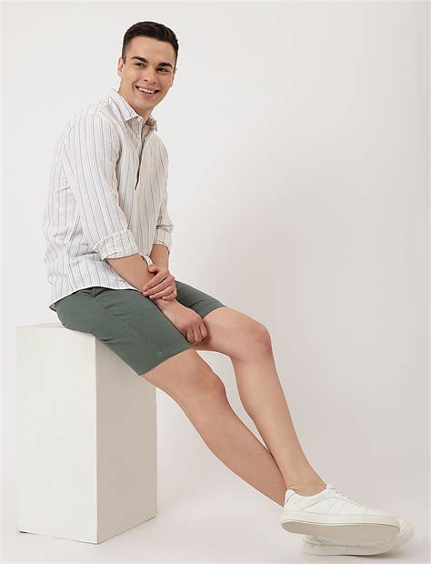 Buy Cotton Mix Striped Classic Collar Shirt at Marks & Spencer