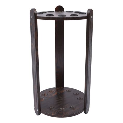 9-Holes Wooden Billiard Rack Pool Cue Rack Stick Holder Floor Stand ...