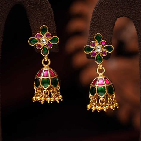AKSHITA SILVER JHUMKA - MULTICOLOR