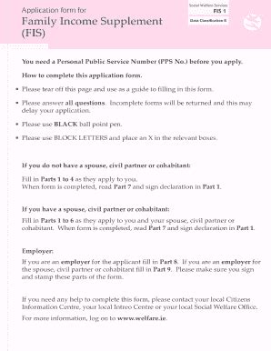 2015-2025 Form Ireland FIS 1 Fill Online, Printable, Fillable, Blank ...