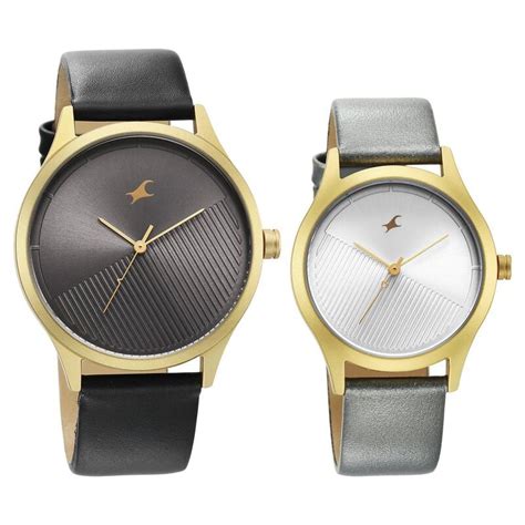 Buy Online Fastrack Mixmatched Couple Watches with Grey and Silver Dial ...