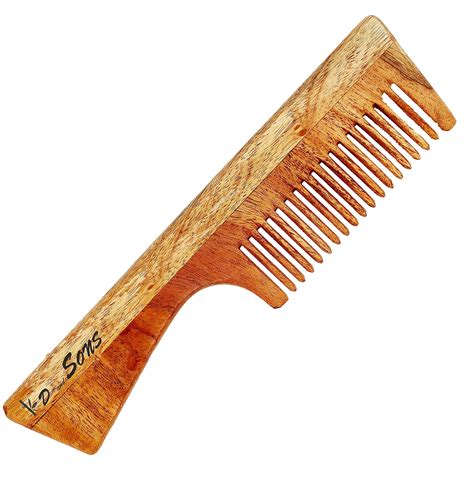 Buy kd and sons natural unisex 100% pure Anti-Dandruff neem wood comb ...