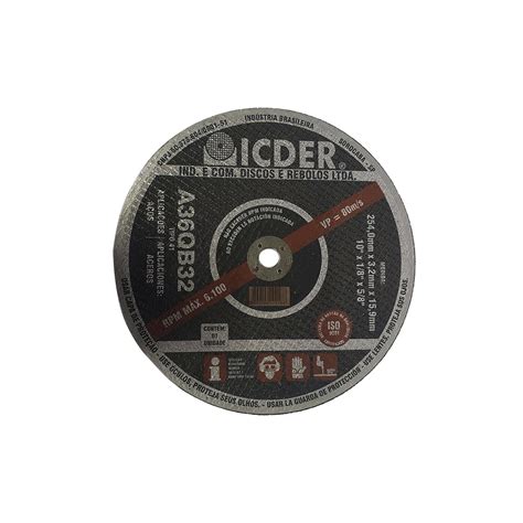 Disco de Corte 10 x 1/8 x 5/8 2T Icder em Promoção!