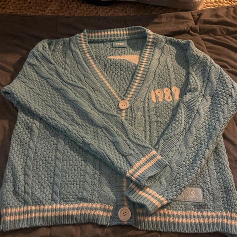 Taylor Swift 1989 Cardigan Light Blue - Depop