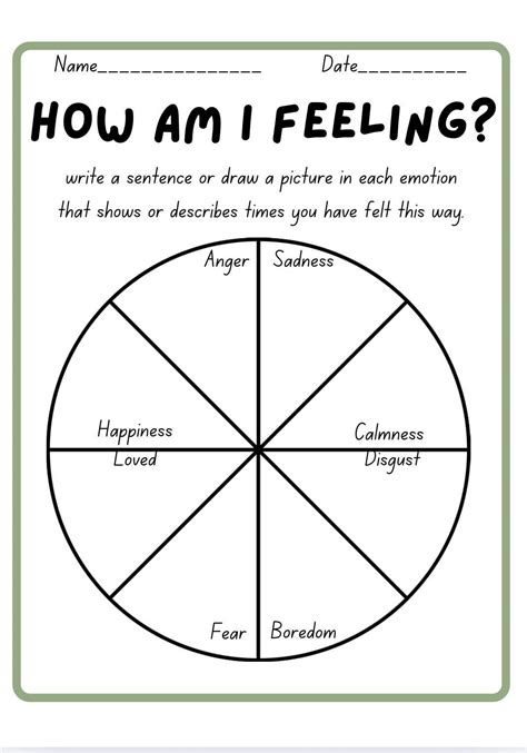 How Am I Feeling Worksheet for Kids – Emotions Wheel PDF | Printable ...