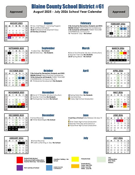 Blaine County School District ID Calendar 25-26 Revised [pdf] - EduCounty