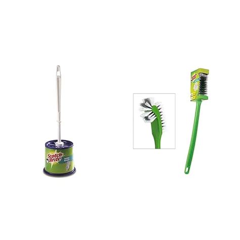 Scotch-Brite Round Toilet Brush with Holder+Scotch-Brite Double Sided ...