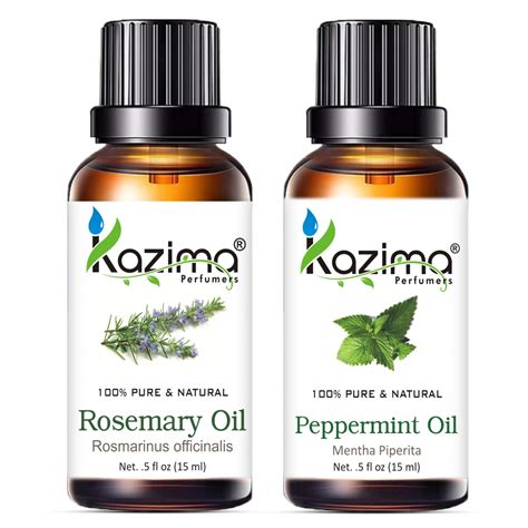 Buy KAZIMA Combo of Rosemary Oil and Peppermint Oil - 100% Pure ...