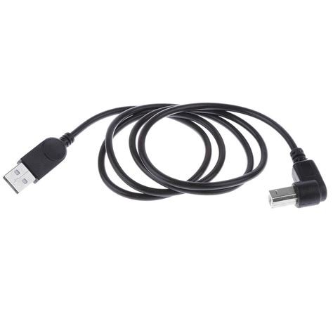 MJH 90° Down Angle USB 2.0 Male to B type Cable Converter Extension ...