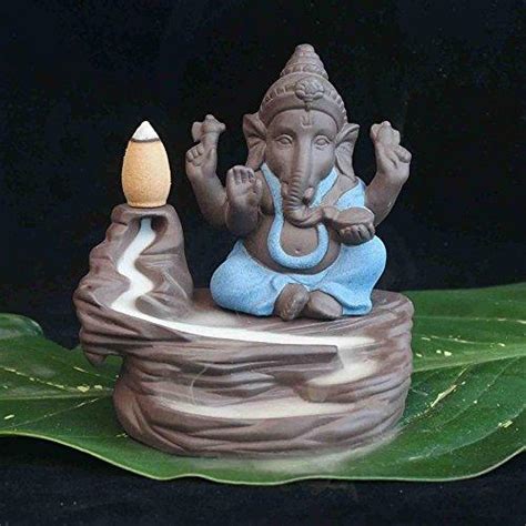 JaipurCrafts Backflow Incense Burner Lord Ganesha Emblem Auspicious ...