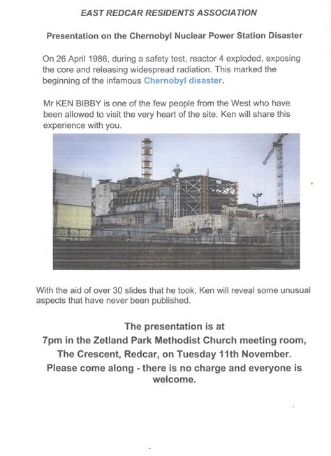 The Aftermath of Chernobyl, Zetland Park Methodist Church, Redcar, 11 ...