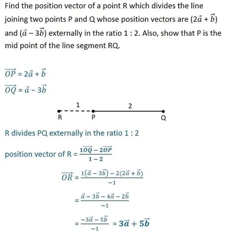 The position vector of the point which divides the join of the points ...