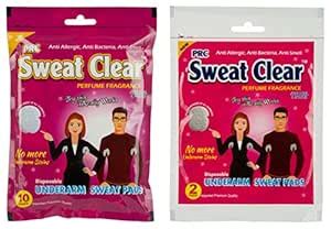 Buy Sweat Clear Disposable Under Arm Sweat Pads, White (12 Pads) Online ...
