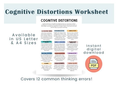 Image result for Identifying Cognitive Distortions Worksheet