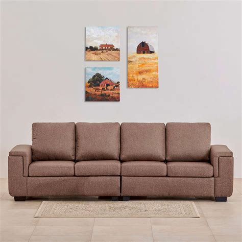 Buy Signature Arden Fabric 4-Seater Sectional Sofa - Brown from Home ...