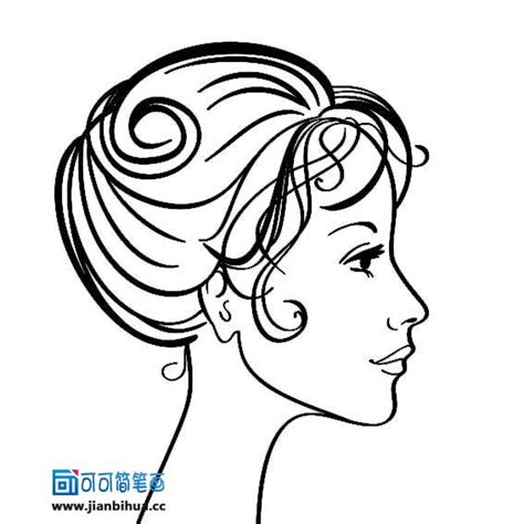 女人的侧脸简笔画_人物简笔画_奔跑网