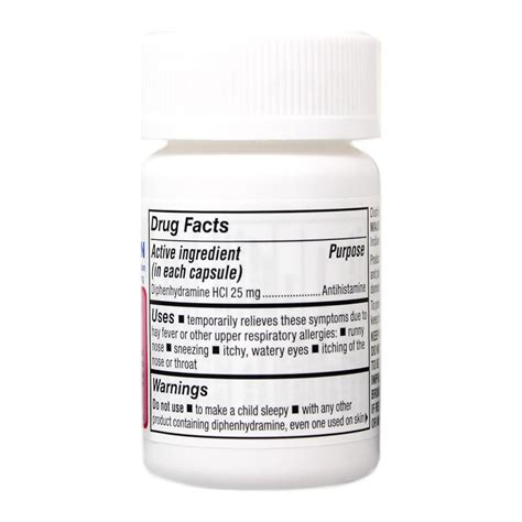 Major Banophen Diphenhydramine Allergy Capsules, 25 Mg, 100 Count