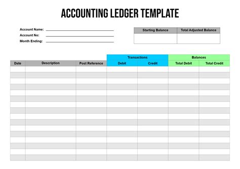 Accounting Ledger Template - 10 Free PDF Printables | Printablee