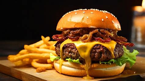 Double smash burger featuring two juicy beef patties with melted ...