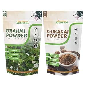 Buy Murlidhar Ayurveda Pure Herbal Shikakai & Brahmi Powder (Combo set ...