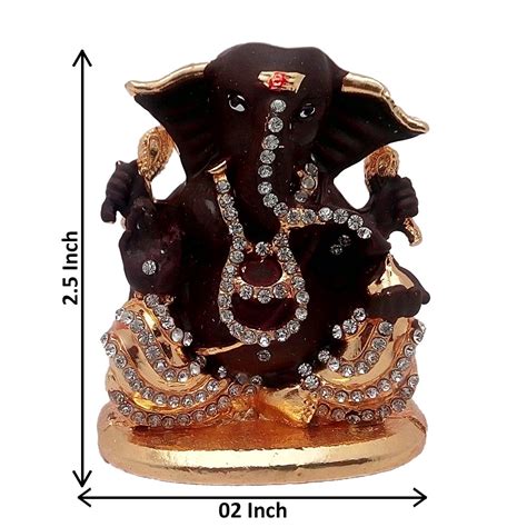 Buy ART N HUB Brass 24 K Gold Plated With Stones Hindu God Shri Ganesh ...