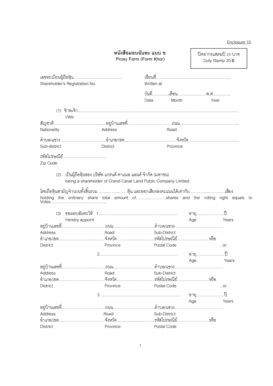 Fillable Online . Proxy Form (Form Khor) - Grand Canal Land Fax Email ...