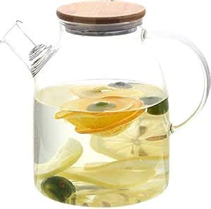 Nestlab Glass Water Jug, 1.8 Litre, Heat Resistant Water Jug with ...