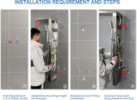 Buy ROVOGO Shower Panel Tower, Rainfall Waterfall Shower Head, 5 Body ...