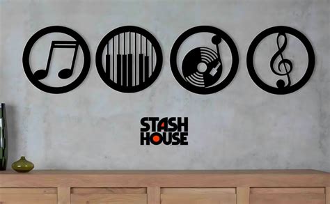STASH HOUSE Laser Cut Wall Art Music Circle Labels Wall hanging ...