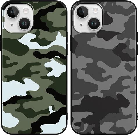 Amazon.com: Yomjew 2 Pack Army Green Black Camo Phone Case for iPhone ...