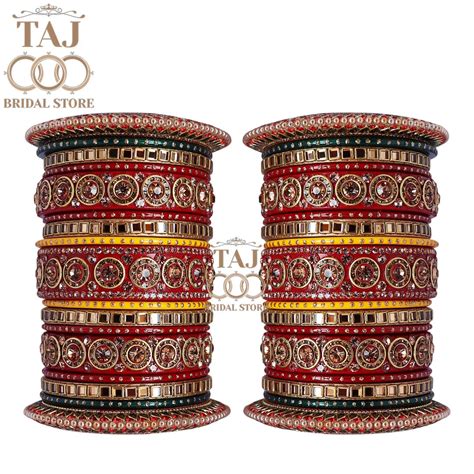 Traditional Rajasthani Lac Bangles Set With Beautiful Kundan Design ...